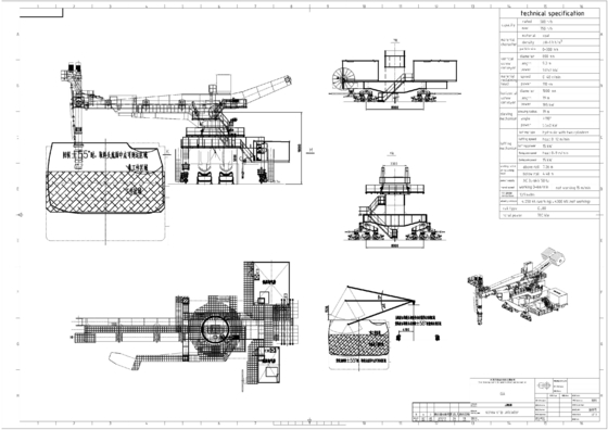 Port Carbon Steel Mobile Screw Ship Unloader 500 T/H - 1500 T/H