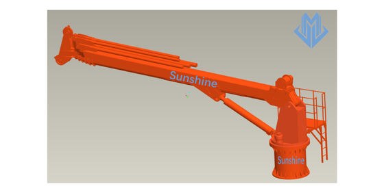1t30m ไฟฟ้าไฮดรอลิก Telescopic Boom Marine Crane สำหรับเรือเอนกประสงค์