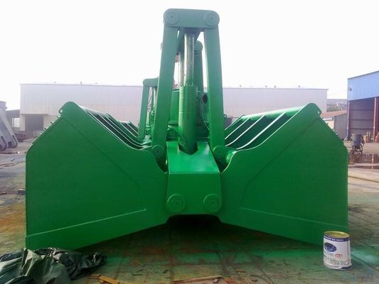 10 Cube Meter ไฮดรอลิก Clamshell Grab Bucket สำหรับการขนถ่ายวัสดุจำนวนมาก
