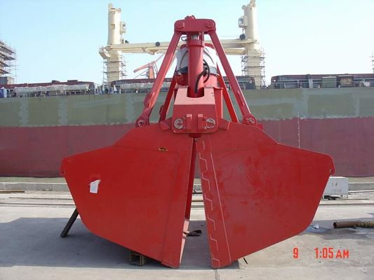 10 Cube Meter ไฮดรอลิก Clamshell Grab Bucket สำหรับการขนถ่ายวัสดุจำนวนมาก