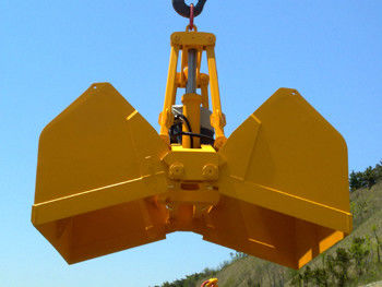10 Cube Meter ไฮดรอลิก Clamshell Grab Bucket สำหรับการขนถ่ายวัสดุจำนวนมาก