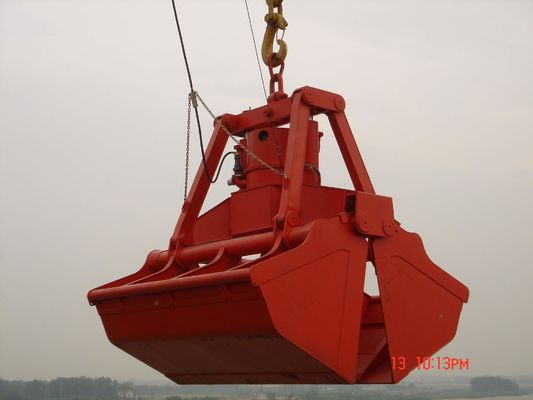 10 Cube Meter ไฮดรอลิก Clamshell Grab Bucket สำหรับการขนถ่ายวัสดุจำนวนมาก