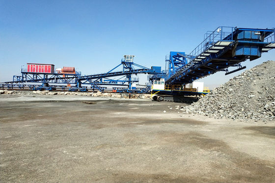 Heavy Duty Crawler Transfer Conveyor Material ทุ่นระเบิดแบบเปิด