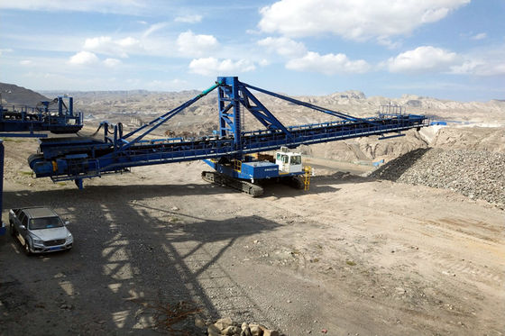 Heavy Duty Crawler Transfer Conveyor Material ทุ่นระเบิดแบบเปิด