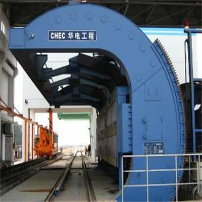 เครื่องให้ทิปรถยนต์รถไฟระบบโรตารี่อัตโนมัติสำหรับวัสดุจำนวนมาก