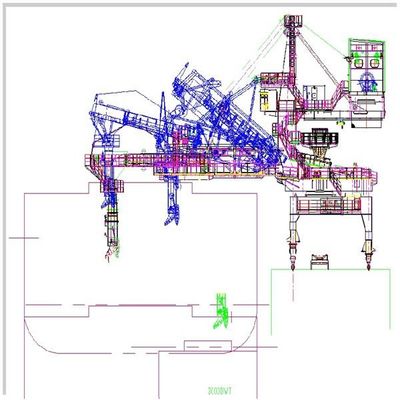 Seaport Terminal Heavy Duty Ship Loaders สำหรับการโหลดเมล็ดถ่านหินแร่