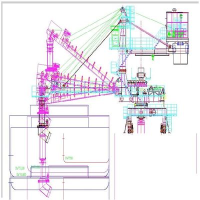 ความจุ 3000 Tph Heavy Duty Belt Type Continuity Ship Loaders