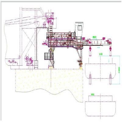 กำลังโหลด 4000t / H ความต่อเนื่องประเภทสายพาน Ship Loader