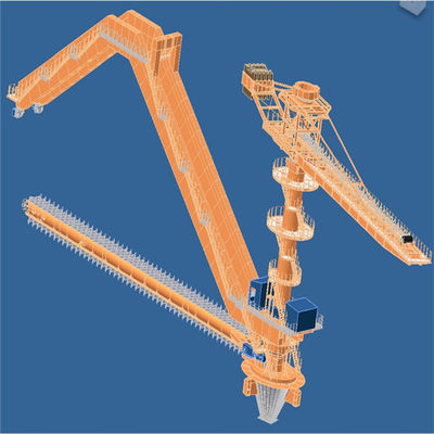 รถ stacker คลังสินค้าความจุ 1500 Tph และรีเคลมสำหรับการจัดการถ่านหิน