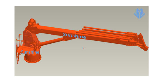 Box Boom Telescopic Marine Crane และ Offshore สำหรับเรือบริการนอกชายฝั่ง