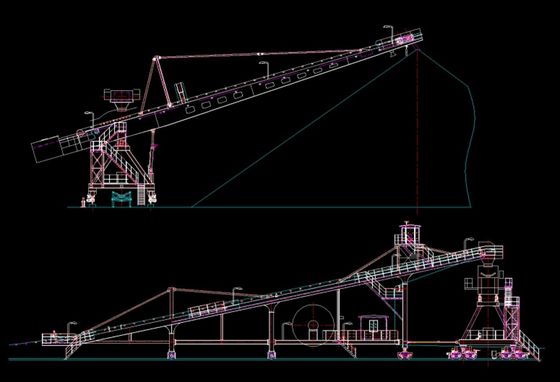 Side Cantilever Stacker Stacker อุปกรณ์สำหรับซ้อนวัสดุใน Stockyard