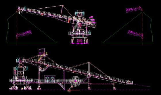 Side Cantilever Stacker Stacker อุปกรณ์สำหรับซ้อนวัสดุใน Stockyard