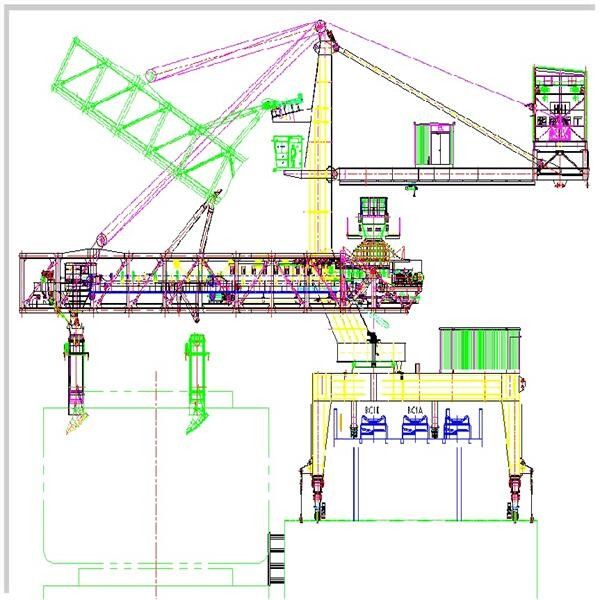 ความจุ 600 Tph Belt Type Ship Loader สำหรับวัสดุจำนวนมากที่โหลดไปยัง Ship